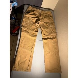 Wrangler Workwear Mens 36x34 Tan Cotton Canvas Cargo Pants 10WMWR1RH